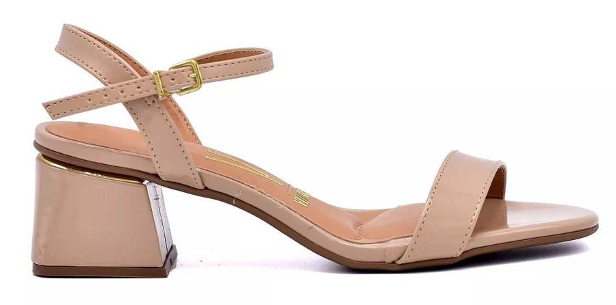 Stilleto'S En Platforms Scrapy | Vizzano Damesschoenen Lakleer Sandaal Met Gouden Detail Scarpy