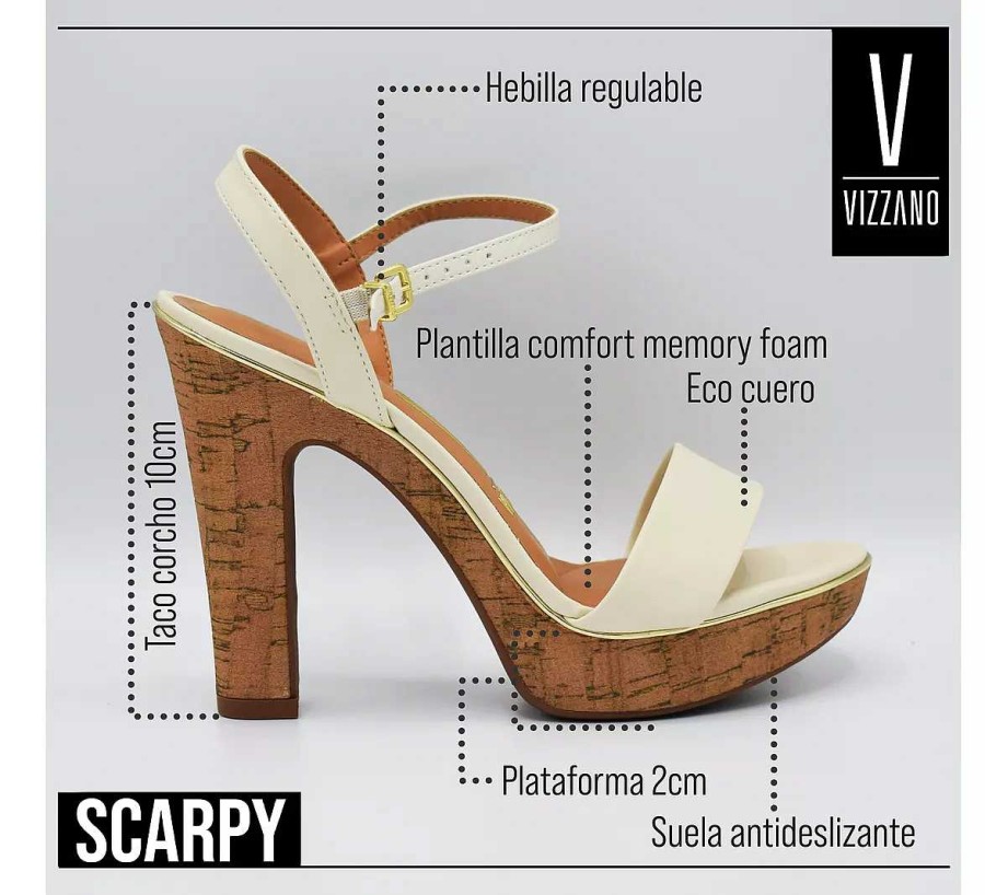 Stilleto'S En Platforms Scrapy | Vizzano Damesschoenen Eco-Leer Sandaalhak Kurk Scarpy