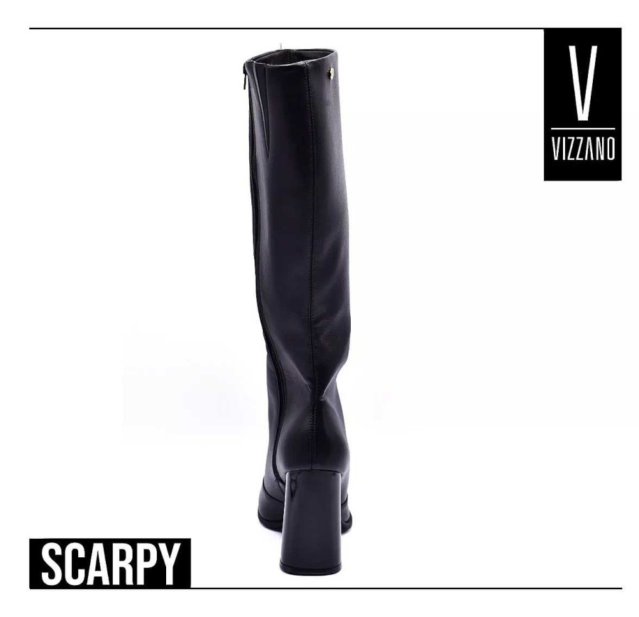 Laarzen En Enkellaarzen Scrapy | Laarzen Dames Vizzano Buccaneer Eco Leer Taco 10Cm Scarpy