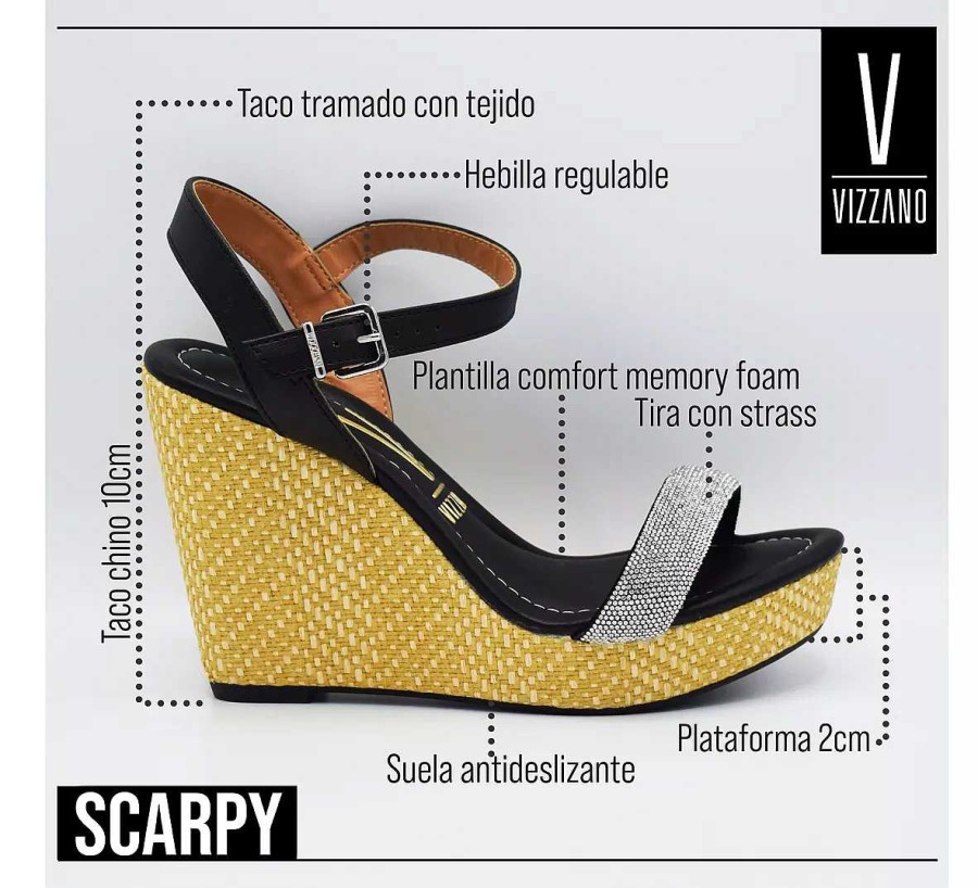 Sandalen Scrapy | Chinese Damessandaal Vizzano Taco C/Scarpy Glitter