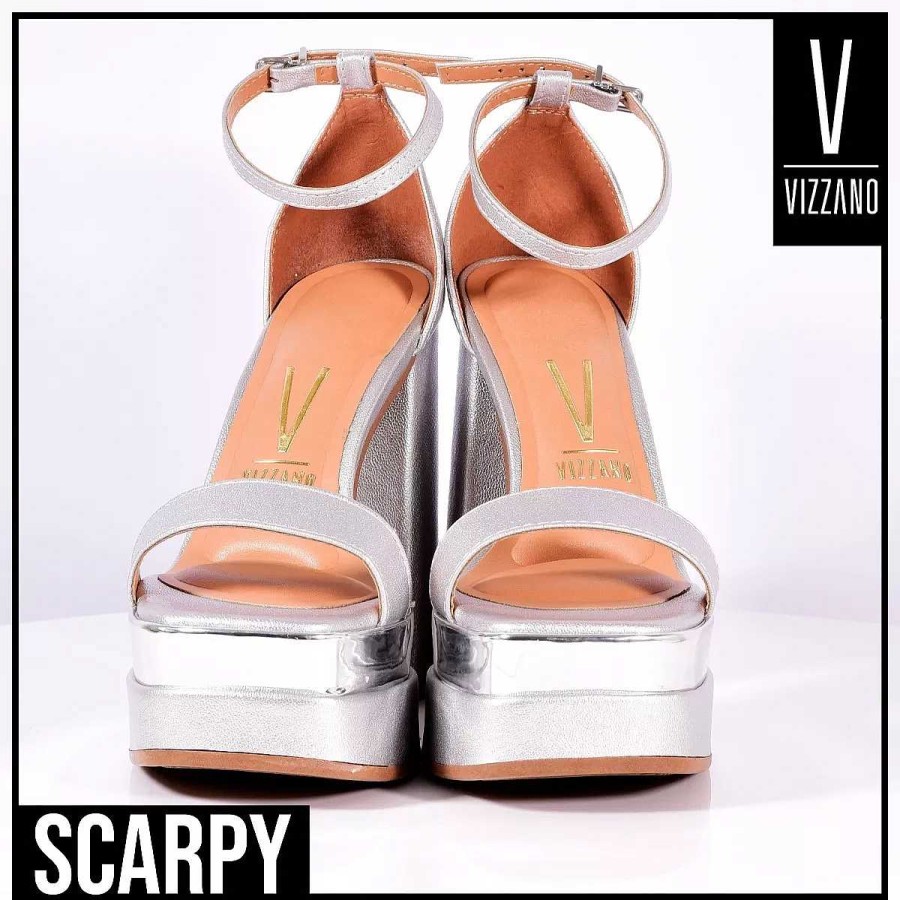 Stilleto'S En Platforms Scrapy | Vizzano Taco Sandaal 12 Cm/Platform Metallic Scarpy