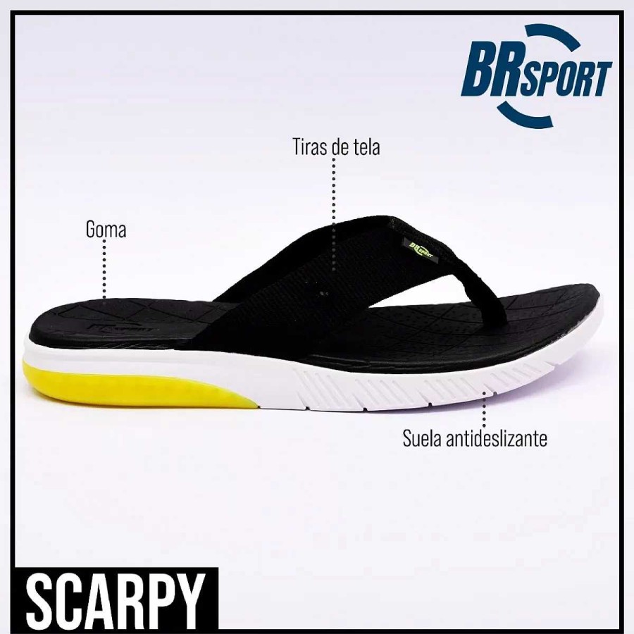 Man Scrapy | Herenslippers Br Sportzool Met Scarpy Rubberen Strips