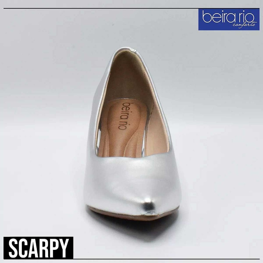 Stilleto'S En Platforms Scrapy | Damesstiletto'S Beira Rio Eco Metallic Leer Scarpy