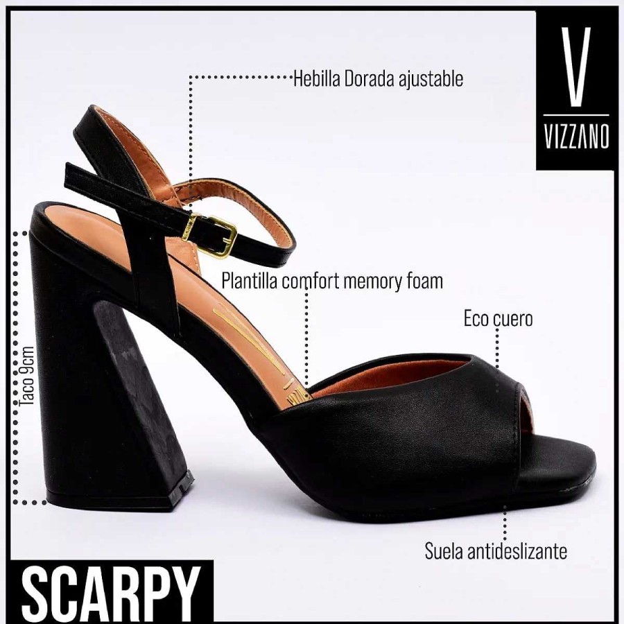 Stilleto'S En Platforms Scrapy | Scarpy Fishmouth 9 Cm Taco Lederen Vizzano Sandalen