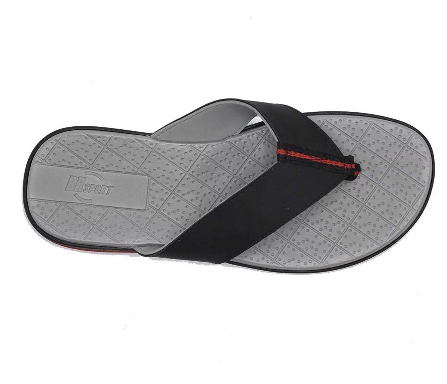 Man Scrapy | Brsport Herenslippers Met Rode Details Scarpy Rubberen Zool