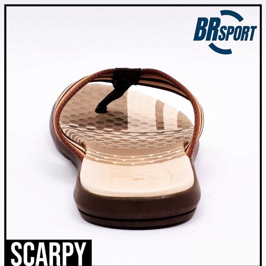 Man Scrapy | Herenslippers Br Sport Rubberen Zool En Scarpy Kleurstrips