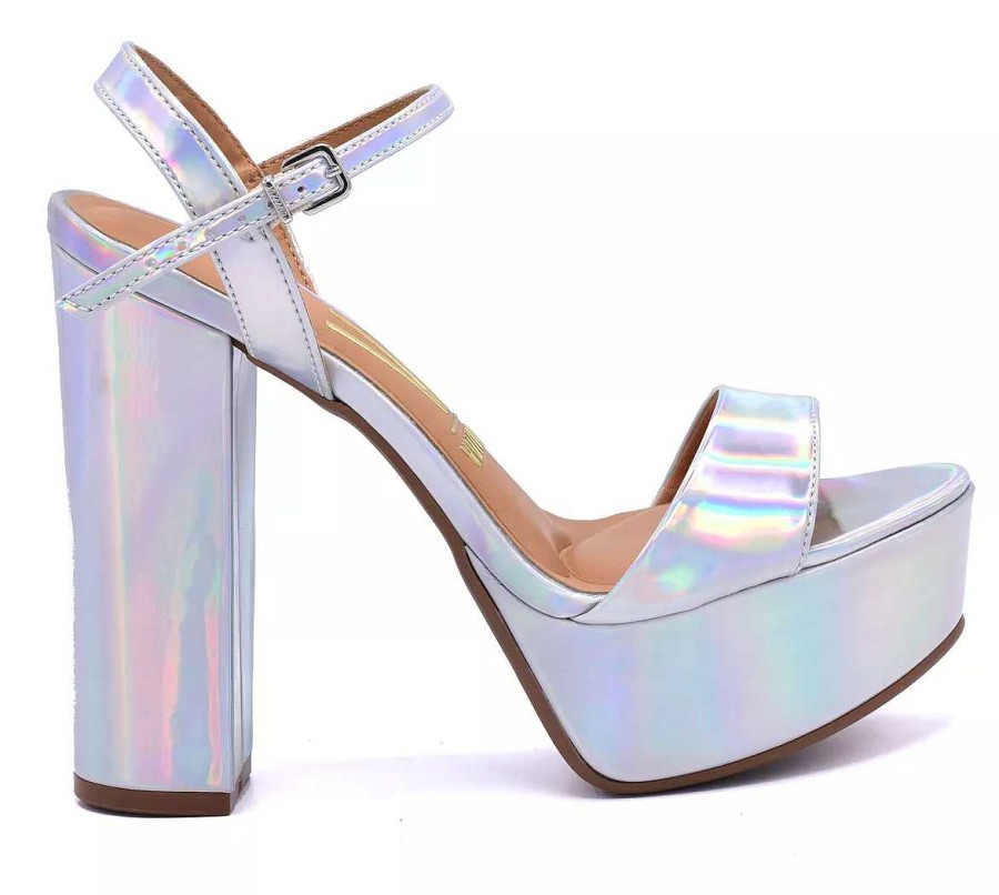 Stilleto'S En Platforms Scrapy | Vizzano Holografische Sandalen Met Taco Palo 12 Cm Scarpy