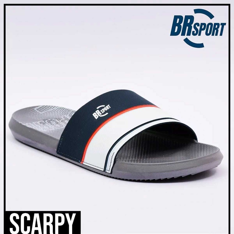 Man Scrapy | Herenslippers Br Sportzool En Scarpy Rubberen Strip