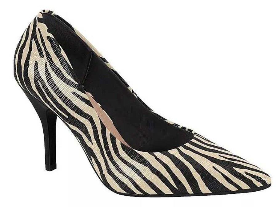 Stilleto'S En Platforms Scrapy | Stiletto Beira Rio Eco-Leer Zebrahak Voor Dames, 9 Cm Scarpy