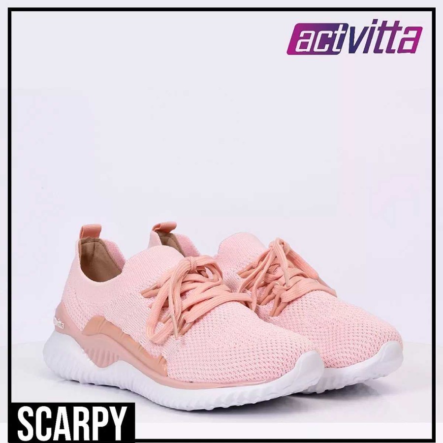 Sneakers Scrapy | Actvitta Damessneaker C/Laces Fijne Microstof Scarpy