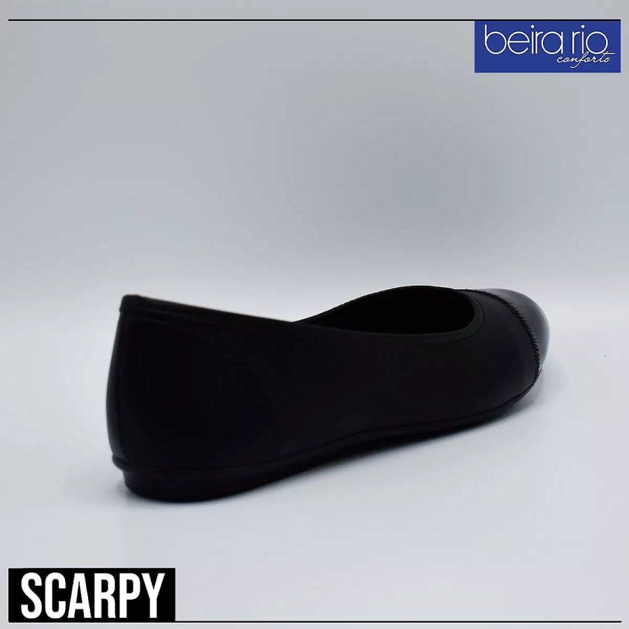 Chatita'S Scrapy | Beira Rio Eco-Leren Damesflats Met Scarpy Lakleerdetail