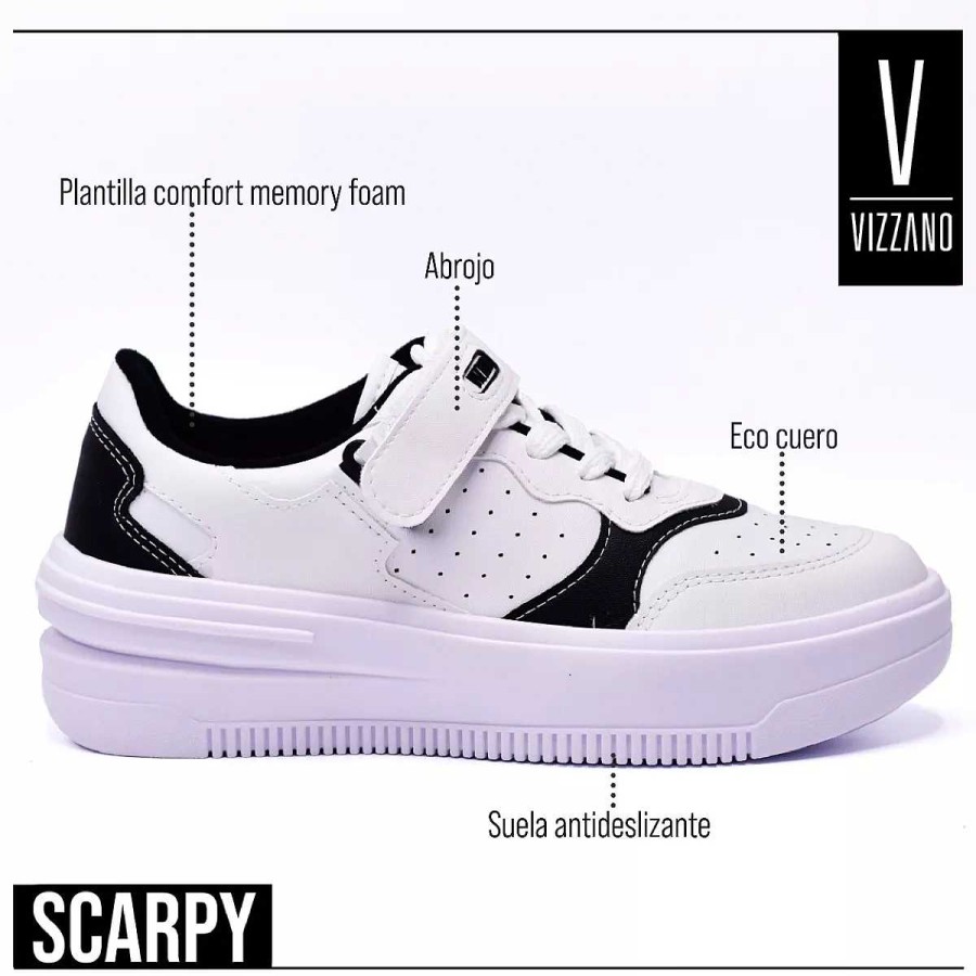 Sneakers Scrapy | Vizzano Eco-Leer Damessneakers Met Veters En Scarpy Caltrop