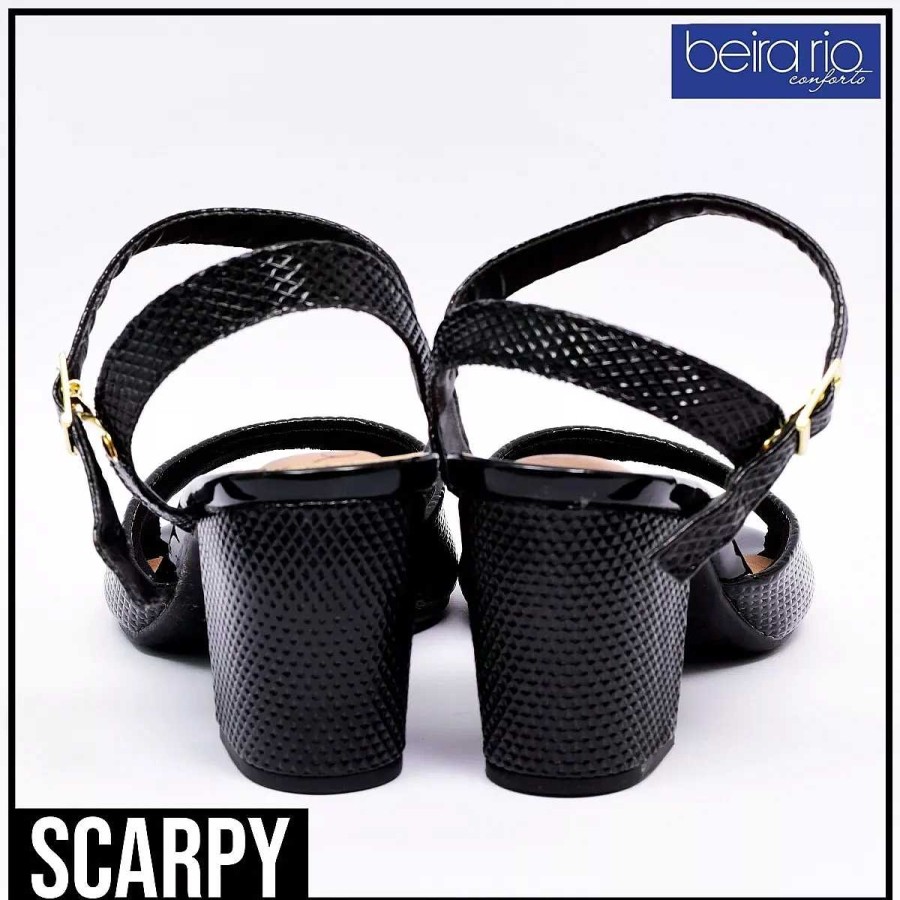 Sandalen Scrapy | Beira Rio Boca Pez De Charol Sandalen Met Scarpy-Textuur