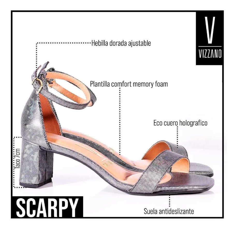 Stilleto'S En Platforms Scrapy | Vizzano Fiesta Holografische Sandalen Met Teen 6,5 Cm Scarpy